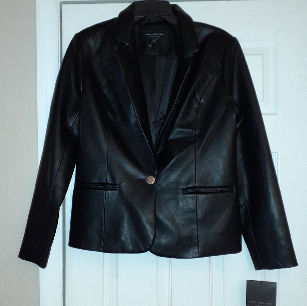 Faux Leather- Blazer/Jacket